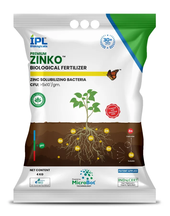 Premium Zinko - Zinc Solubilizing Bacteria (ZSB), granular pack (1Kg / 4Kg, MRP INR 160)