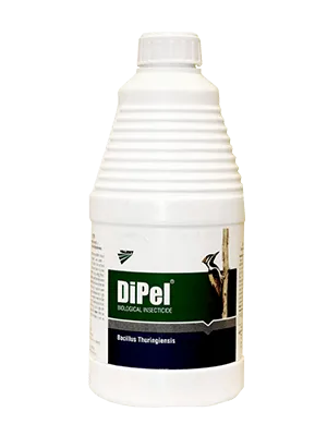 Dipel BT (DiPel Biological Insecticide, Bacillus thuringiensis) retail bottle as marketed by Sumitomo Chemical India Limited