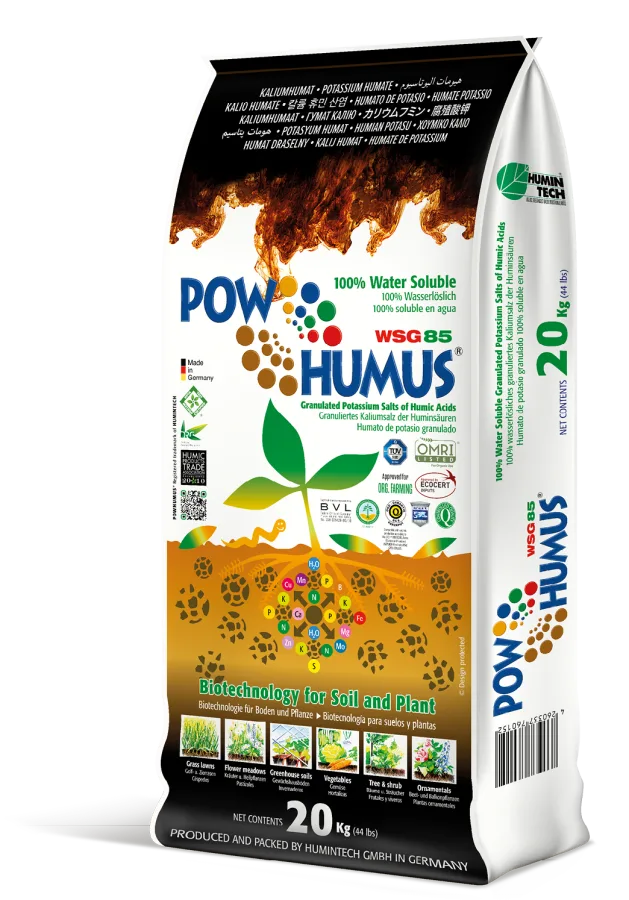 POWHUMUS® WSG 85 - 20 kg bag, 100% Water Soluble Granulated Potassium Salts of Humic Acids
