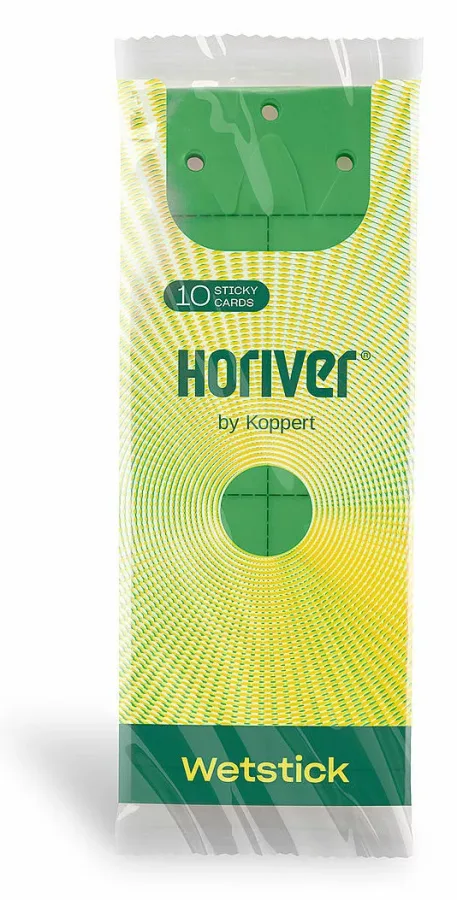 Horiver Wetstick - 10 sticky cards pack (green card variant), product hero image on the Horiver Wetstick page