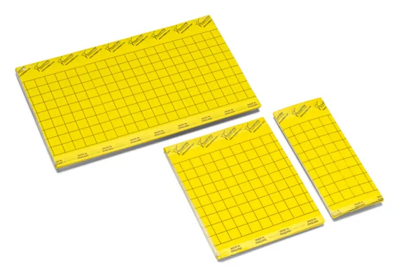 Impact Board Yellow, all three standard sizes (10 x 25 cm, 20 x 25 cm, 40 x 25 cm) shown together