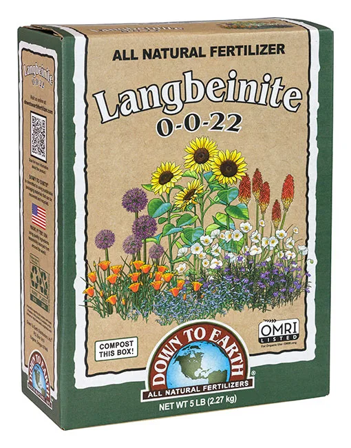 Langbeinite 0-0-22, 5 LB Box (item 07852), current 2025 packaging, front/right three-quarter