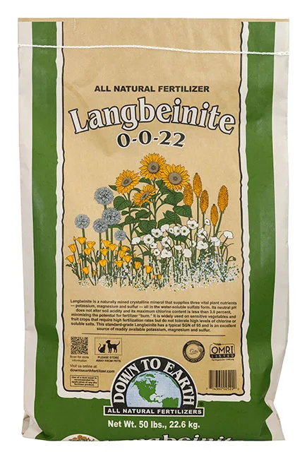 Langbeinite 0-0-22, 50 LB Bag (item 02522)