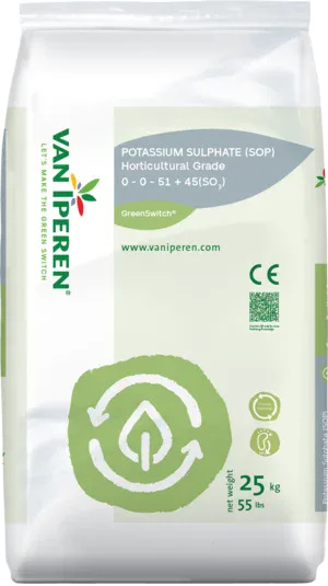 GreenSwitch Potassium Sulphate (SOP) Horticultural Grade - 25 kg bag pack shot