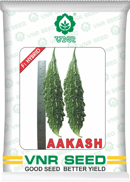 Bitter Gourd Aakash (F1 Hybrid) - VNR Seed retail pouch, front of pack