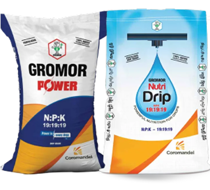 Gromor Power 19-19-19 (NPK 19:19:19 for fertigation) - two-pack composition showing the Gromor Power bag alongside the Gromor Nutri Drip 19:19:19 bag